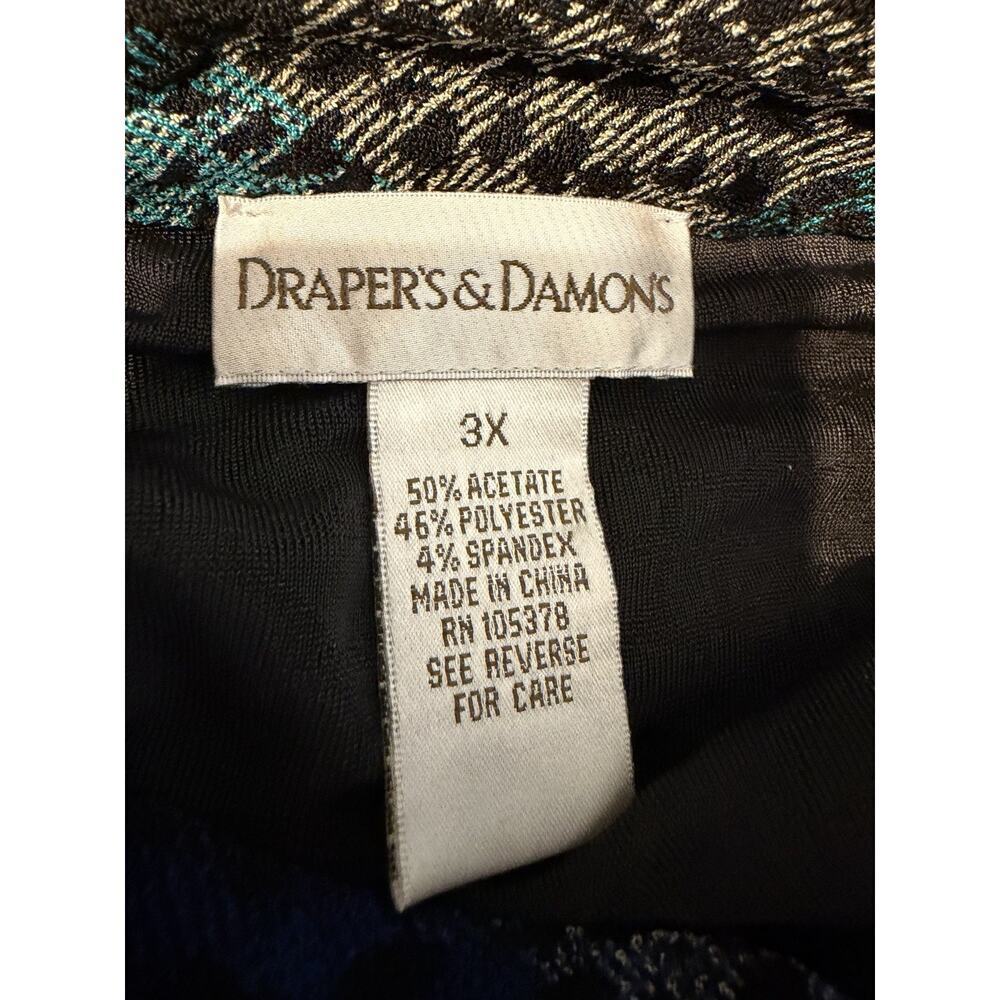Draper’s & Damon’s 3X Textured Geometric Button Front Jacket Top - Picture 5 of 10